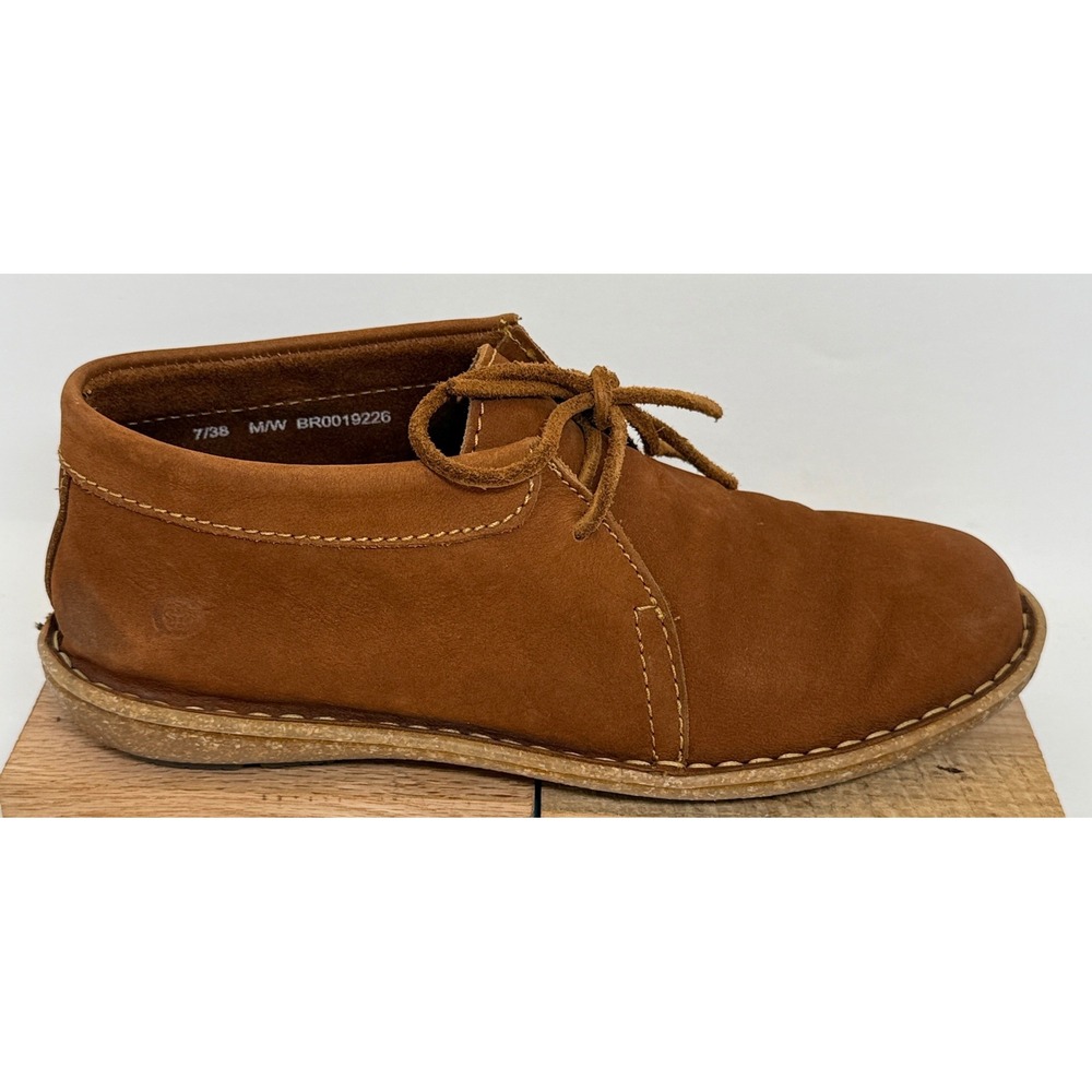 Born Chukka Boots Women 7 Brown Leather Lace Up Ankle Booties Casual Comfort - Picture 2 of 11